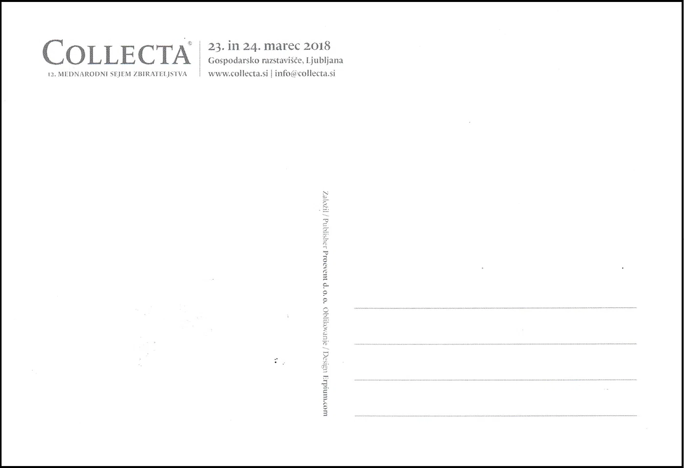POŠTA SLOVENIJE NA SEJMU COLLECTA 2018 (Cankar)